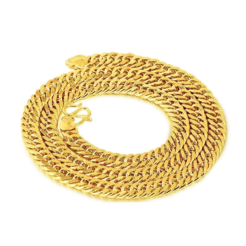 24K Gold Filled Necklace 10mm Solid Jewelry for Men And Women