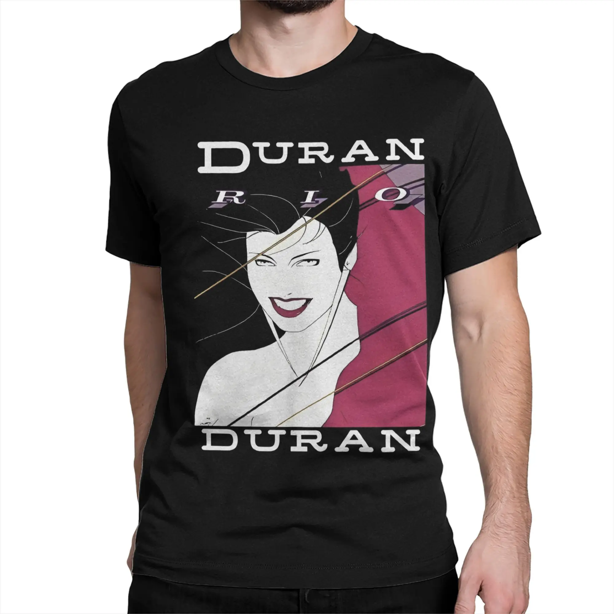 دوران دوران جولة للرجال النساء تي شيرت ريو 1982 روك خمر تي شيرت قصير الأكمام طاقم الرقبة تي شيرت 100% القطن هدية القمم