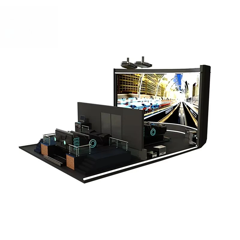Naked Eye 3D Cinema Metal 10 Players 180 Panoramic Visual Immersive Experience 6 DOF Rotating Motion Seats 4K Projector Indoor