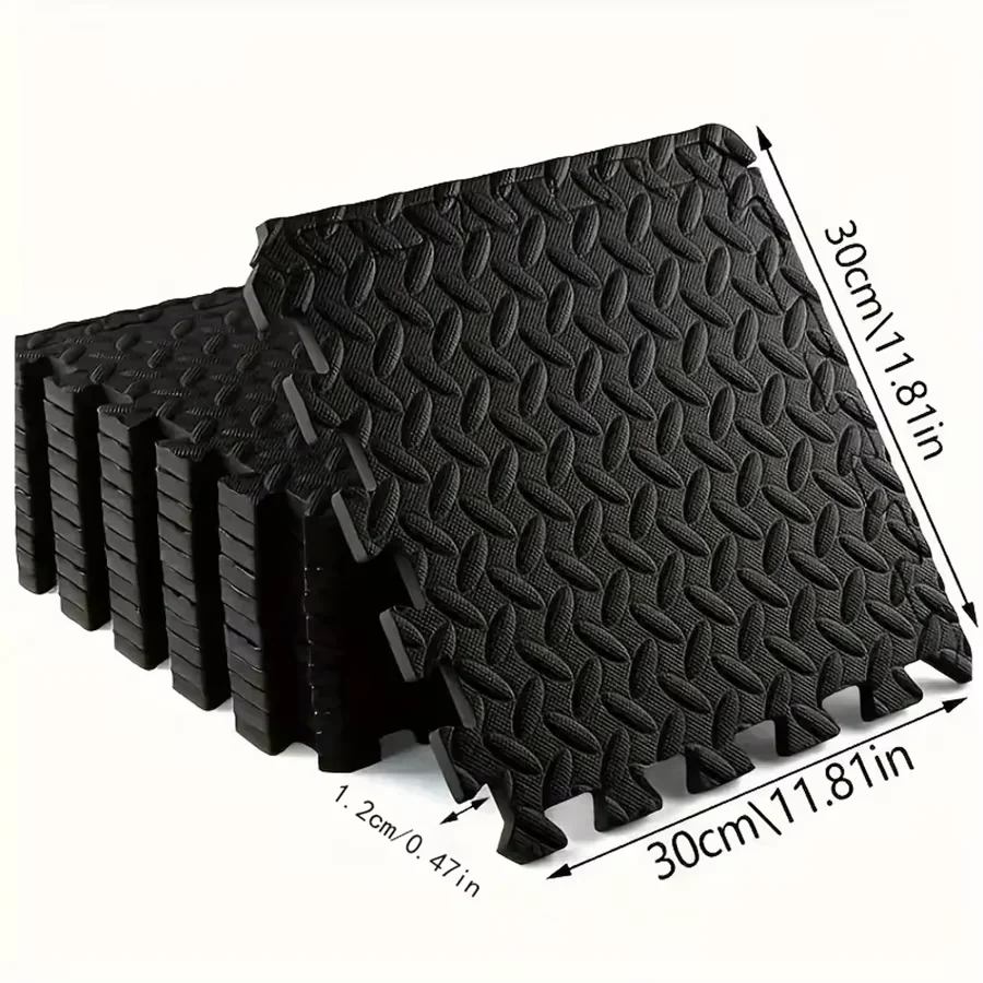 KUUJOJO Fitness with EVA Foam Interlocking Tiles for Mixed Martial Arts, Exercise, and Home Fitness Mats, Floor Liner.