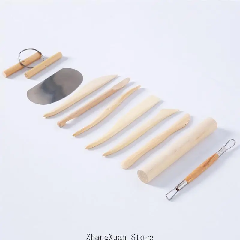 Tonkeramik-Formwerkzeug-Set, 10-teilig, mit kreisförmigem Trimmwerkzeug für Keramik, 3 x – Detail 10