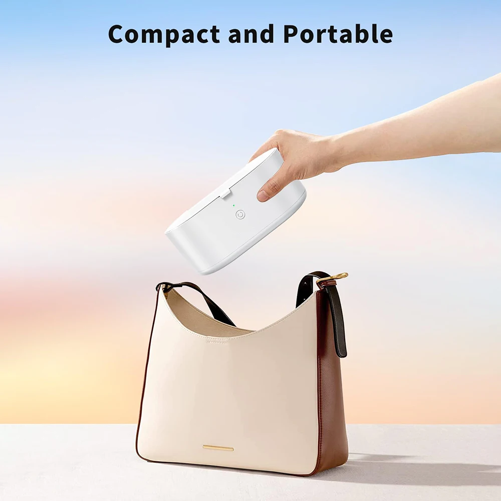 Ultrasonic Cleaner 46KHZ  High Frequency Vibration 600ml Portable Deep Clean for Jewelry Rings Glasses Makeup Brushes Home Trave