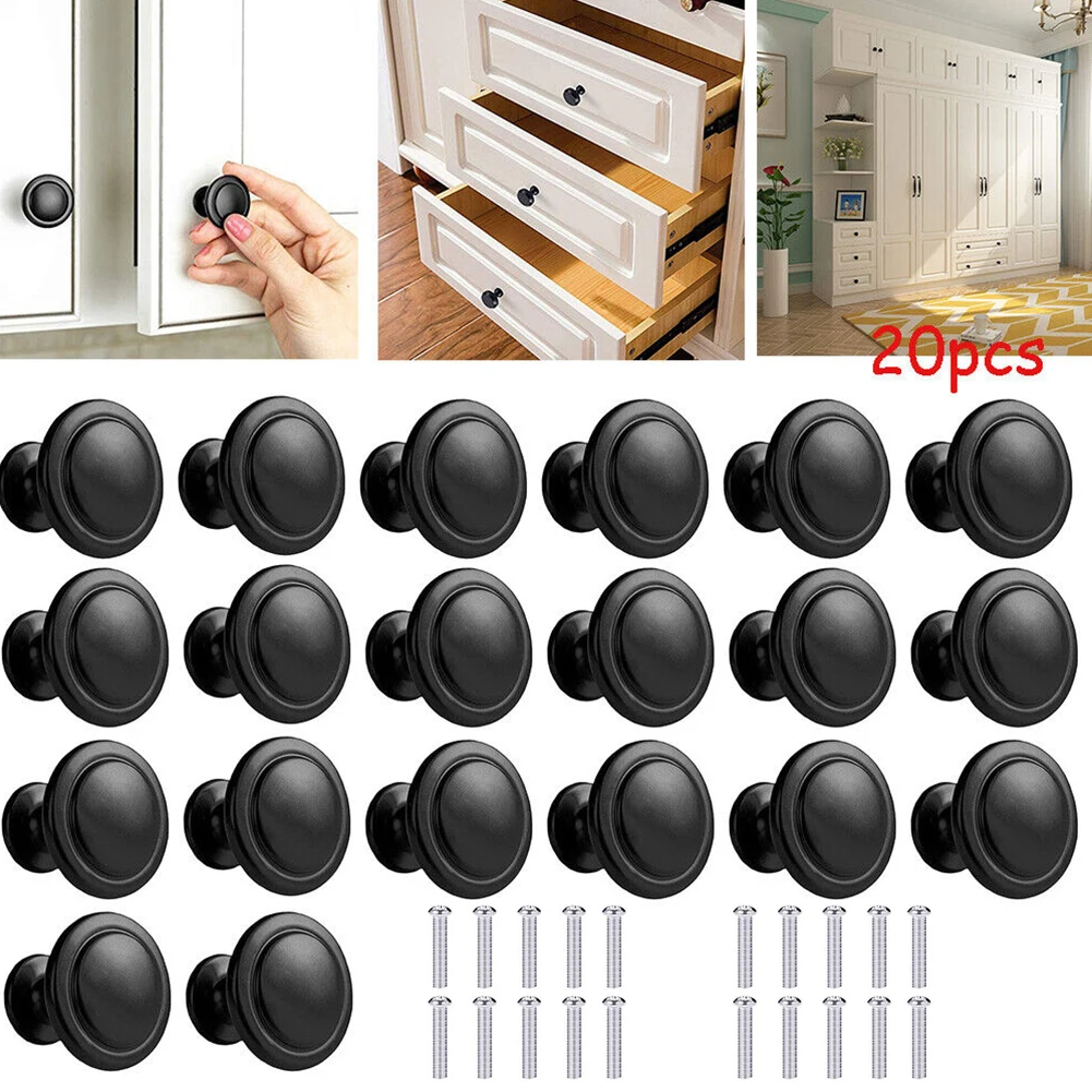 20Pcs Metal Black Single Grain Small Handle Cabinet Door Handle For Shower Room Toilet Cabinet Kitchen Hot Sale