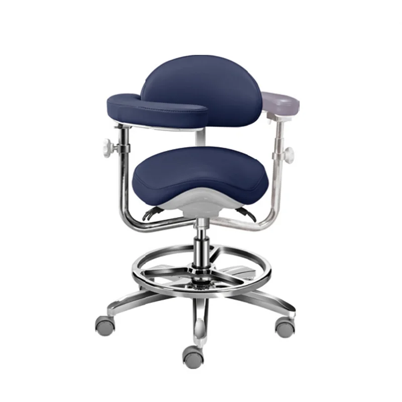 Adjustable Modern Dental Assistant Dental Chair Stool Saddle Seat Hospital Synthetic Leather