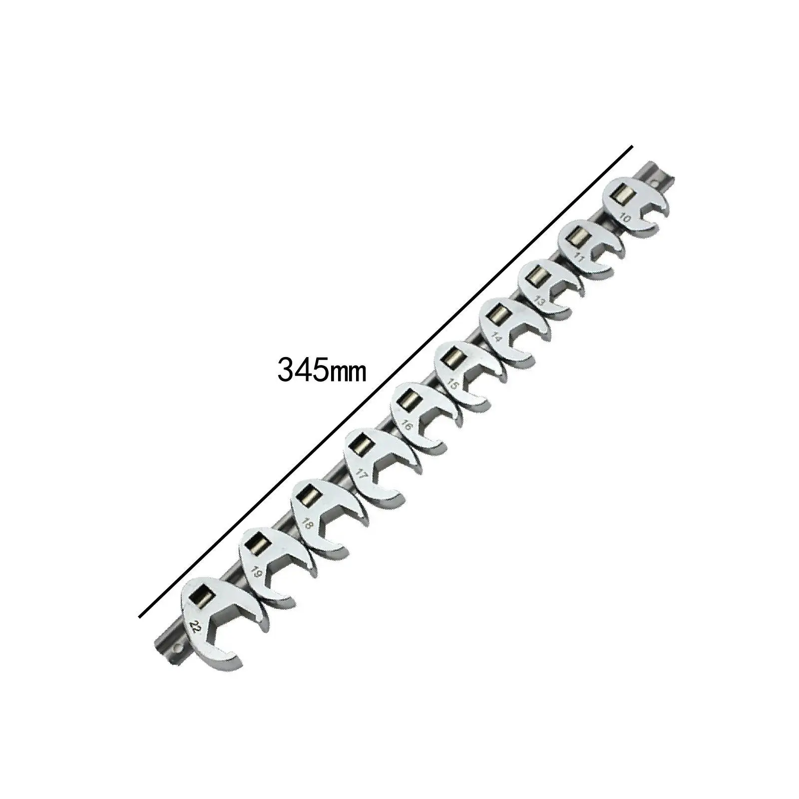 10x 3/8 Inch Drive Crowfoot Wrench Set Metric 10 11 13 14 15 16 17 18 19 22mm