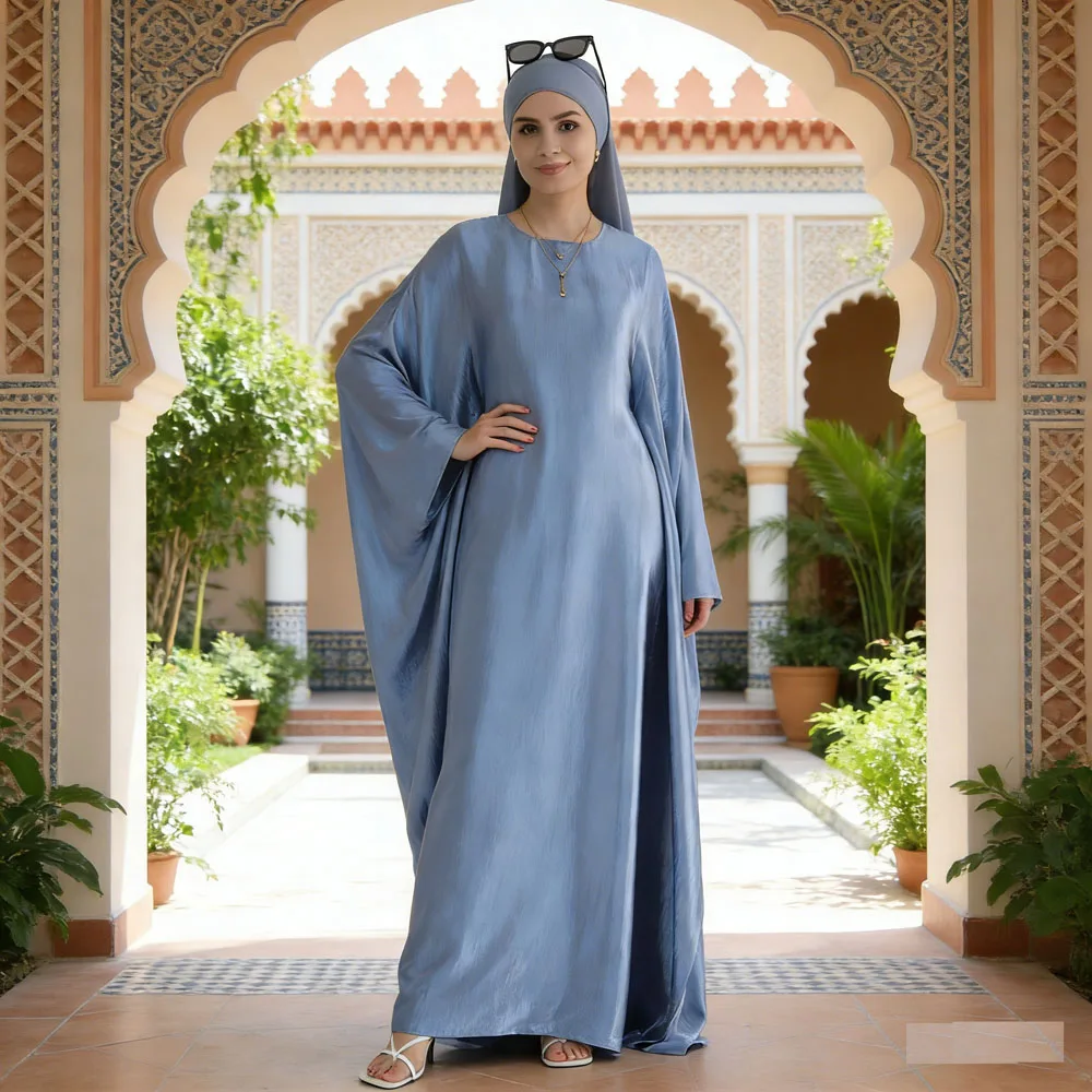 

Рамадан Абая: Исламская одежда, мусульманское платье макси с рукавами «летучая мышь», шарф, кебая для женщин, кафтан, арабская роба, мусульманское платье для женщин, вестидо.