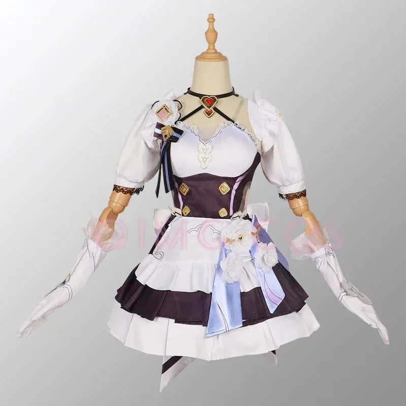 New 2025 Elysia Cosplay French maid Costume Honkai Impact 3 Carnival Uniform Wig Anime Halloween Costumes Men Game ★AA9X