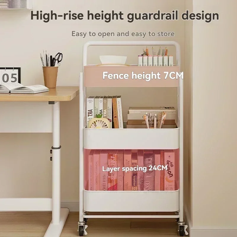 Mobile Storage Rack With Multiple Layers Of Organizing Shelves, Foldable Storage Rack Next To The Desk, Kitchen And Bathroom Sto