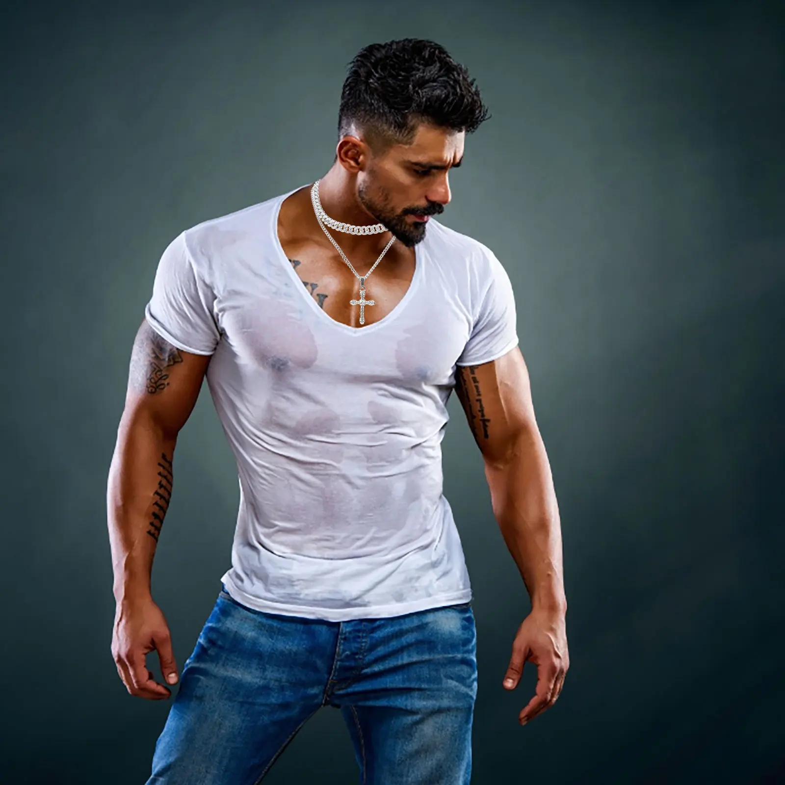 

Chain Accessories for Men Boys Necklaces Full Layering Man