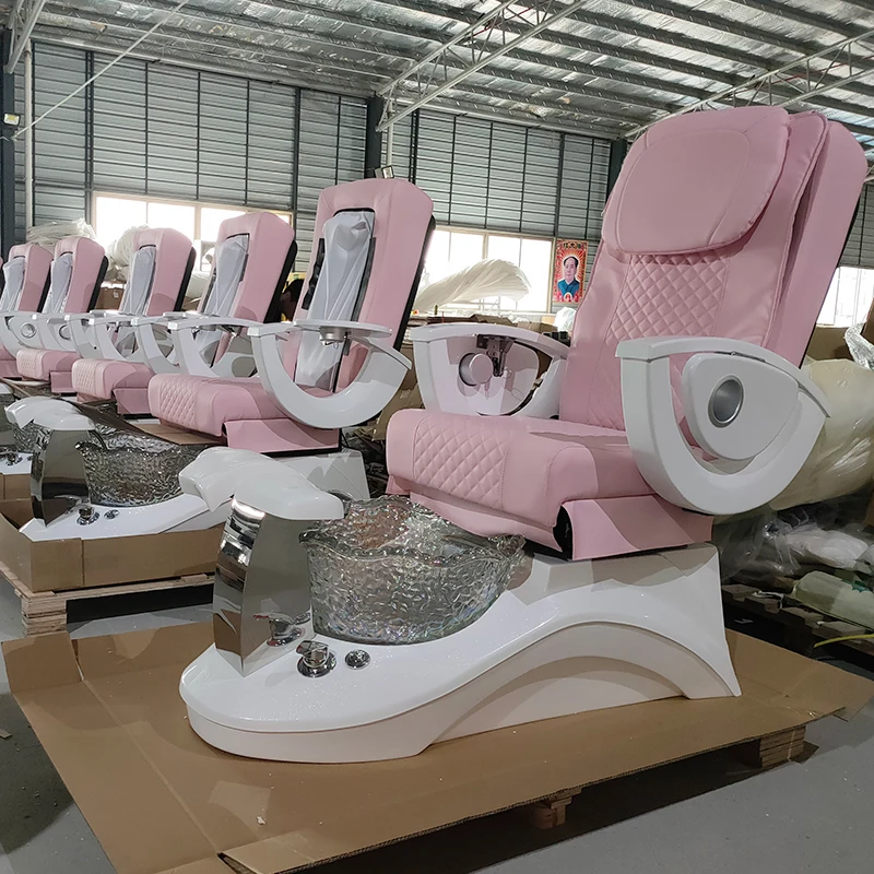 Luxury Electric Massage Pedicure Chairs Nail Salon Foot Spa Manicure Pedicure Chair With Basin Guangzhou