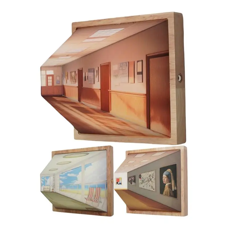 3D Vision Picture Frame Night Lamp Wall-Mounted High-End Ambient Light Adjustable Wall Art Decor Lighting For Living Room