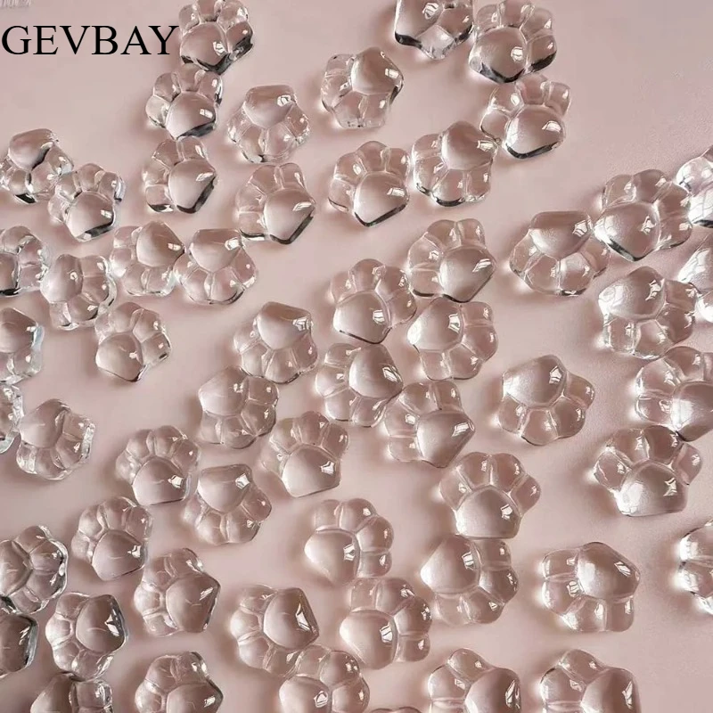 30Pcs Clear Raised Cat Paw Keyboard Stickers Long Nails Typing Protector