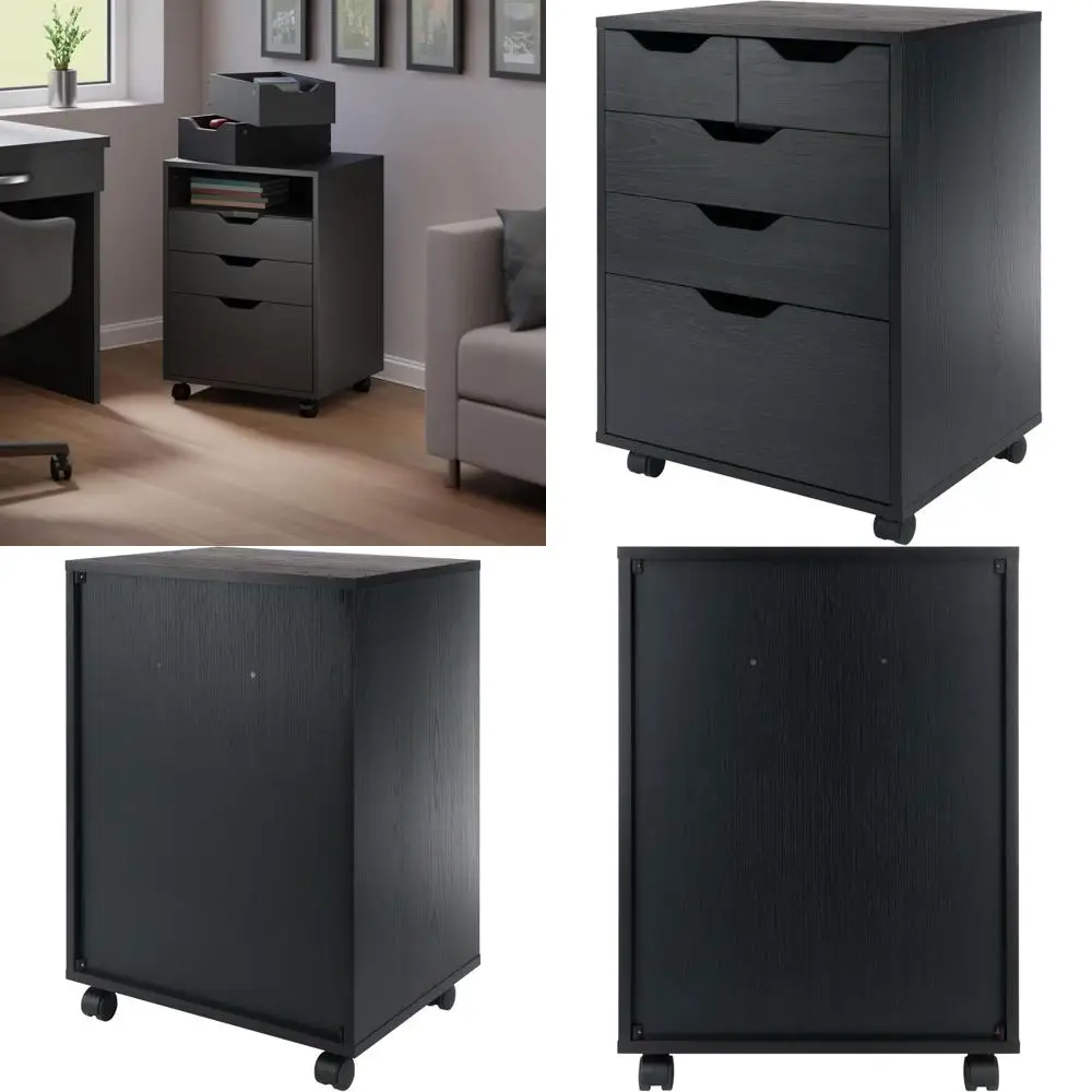 

Черный мобильный шкаф для хранения для домашнего офиса