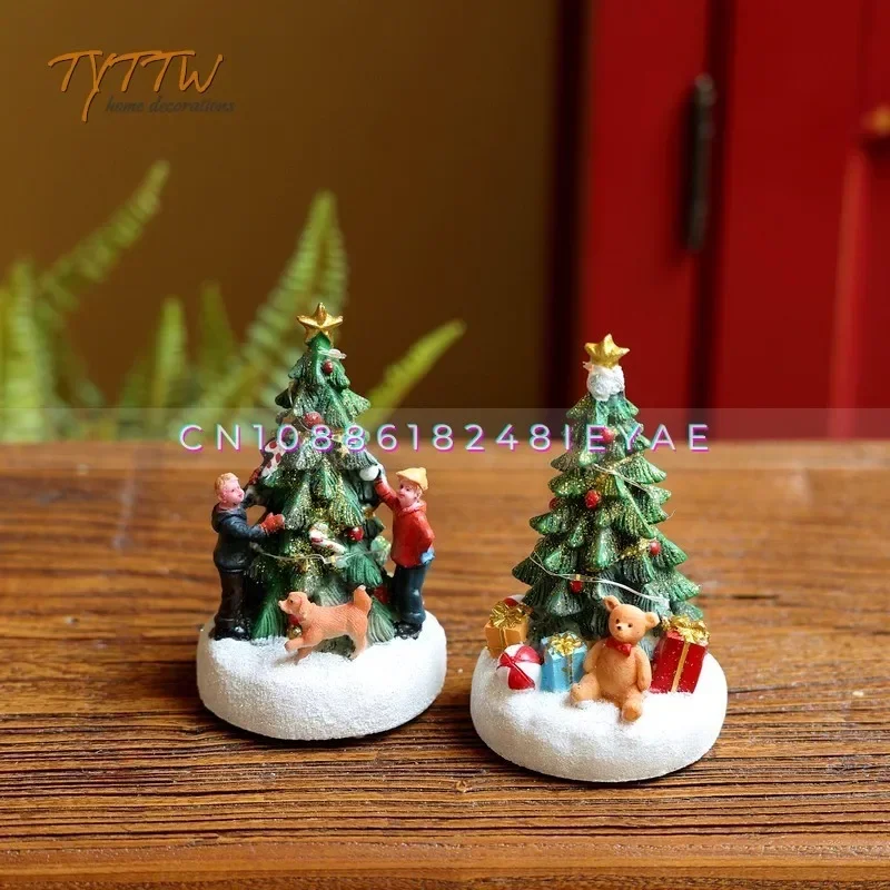 Christmas Decorations Luminous Cottage House Scene Layout Atmosphere Night Light Creative Cute Gift Ornaments