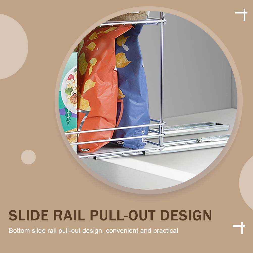 

Double Layer Spice Rack Premium Metal Pull Out Seasoning Organizer for Kitchen Countertop Storage Space Saving Slide Out Rack