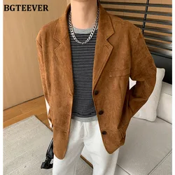 BGTEEVER Autumn Women Blazer Jacket Turn Down Collar Long Sleeve Fake Suede Coats For Women New In Outerwears