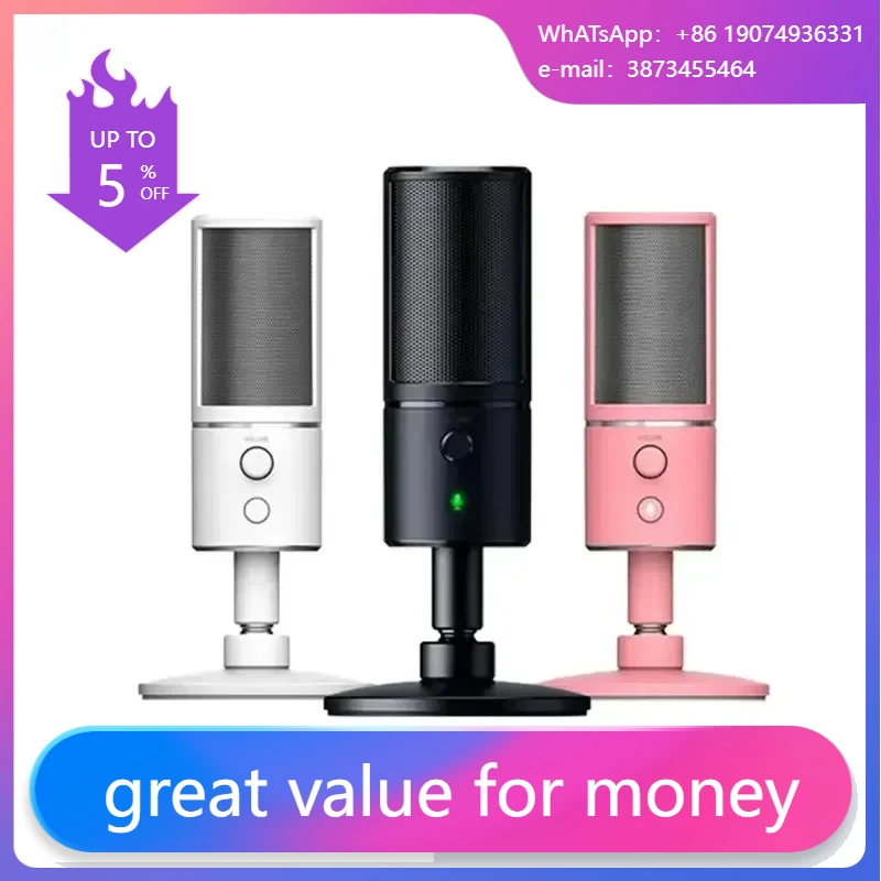 

Seiren X USB Streaming Microphone Built-in Pick-Up Pattern 25mm Condenser Capsules USB Plug & Play