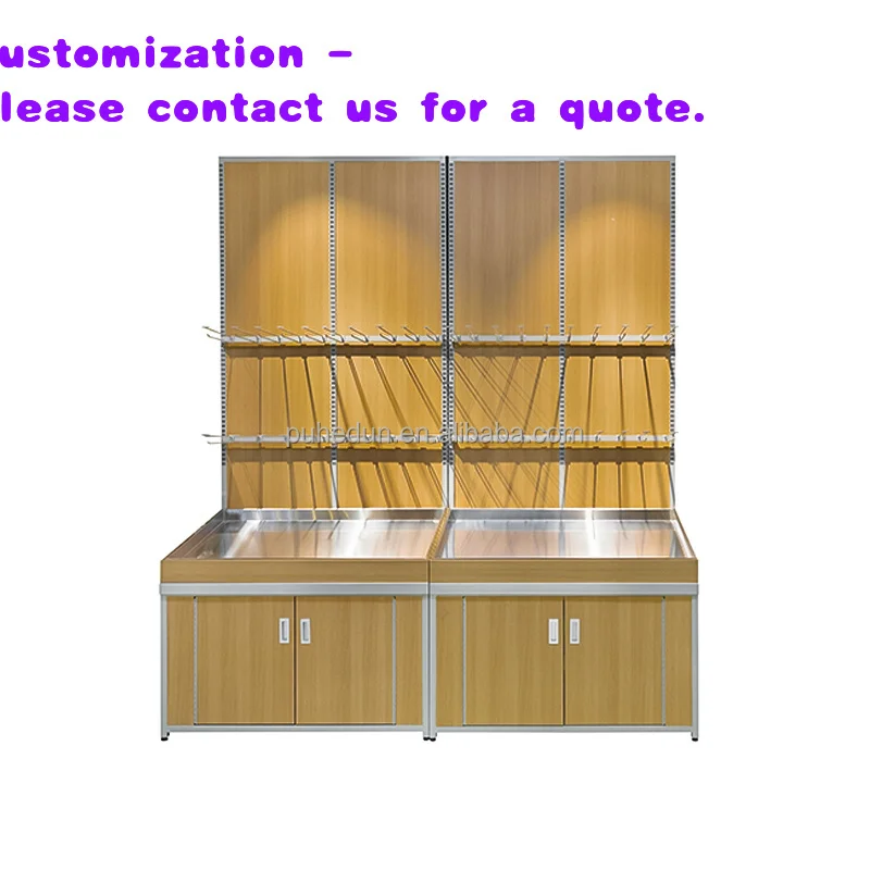 custom.Heavy Duty Single-Sided Wall Shelf Supermarket Metal Display Shelves Dry Goods Steel Wood Storage Food Store Furn