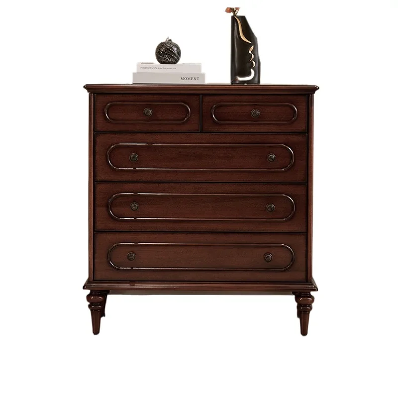 

French four-chest cabinet, all solid wood antique chest cabinet, living room and bedroom storage, household dining side