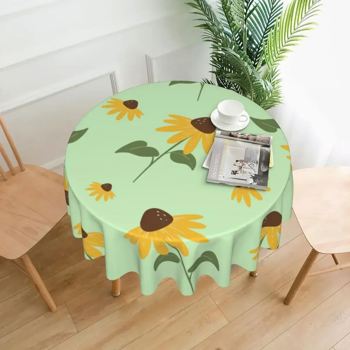 DIY Custom Circular Decorative Long Tablecloth With 60 Inch Bright Color And Anti Oil Stains Suitable For Restaurant Kitchens