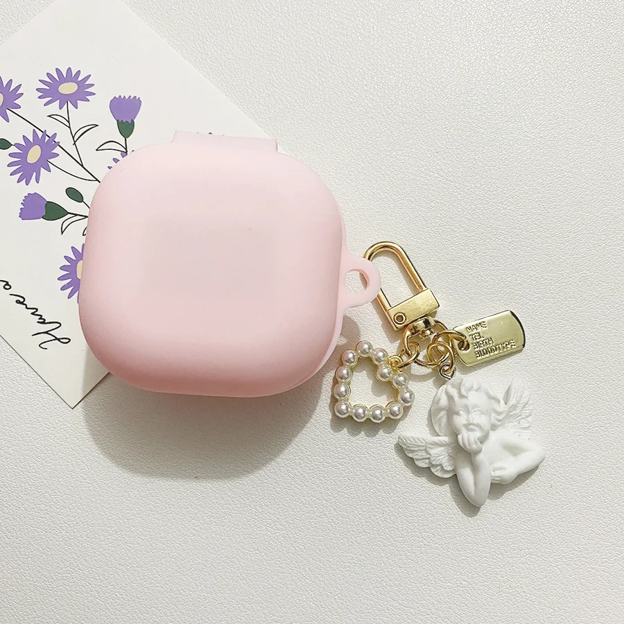 سيليكون حالات لسامسونج غالاكسي براعم لايف/براعم 2/براعم برو حالة الموضة قلادة المفاتيح مع سماعة سماعة فوندا