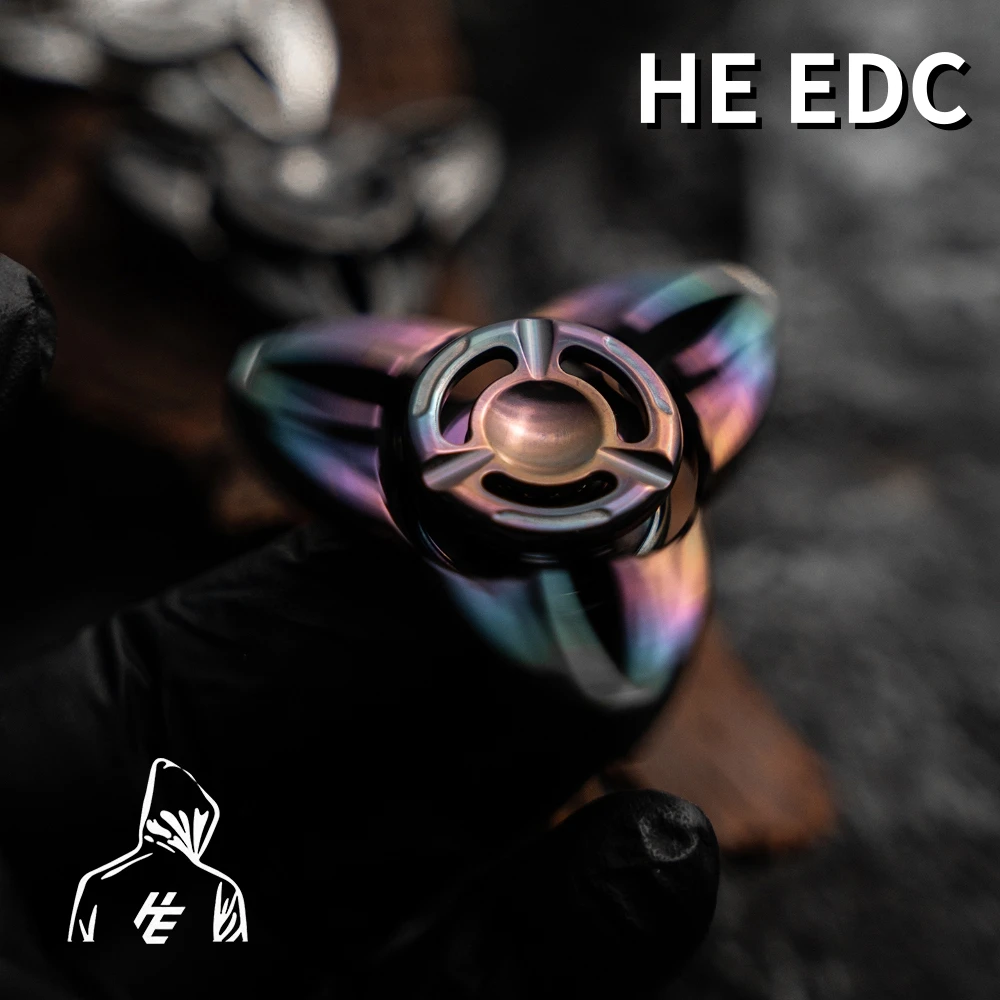 HE EDC Shadow Fidget Spinner Office Desk Accessories Anxiety Relief Gadgets Fidget Toys Adults Three Leaf Spinner