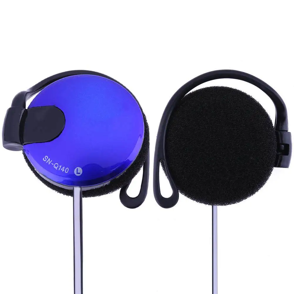 Shini-auriculares universales para teléfono móvil, dispositivo de audio estéreo Mp4 con Cable plano de Sn-140, 3,5mm, para colgar en la oreja, con micrófono