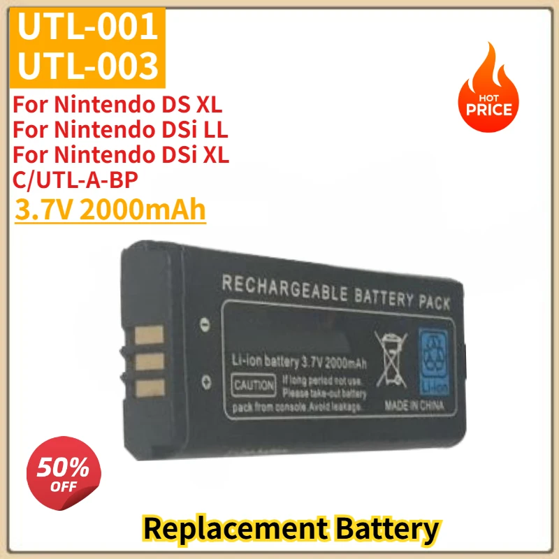 UTL-001 UTL-003 High Quality Battery 3.7V 2000mAh for Nintendo DS XL, DSi LL, DSi XL,C/UTL-A-BP Brand New Replacement Battery