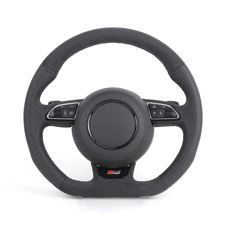 

S-Line Sport Flat Bottom Top Alcantara Leather Steering Wheel for Audi A6 C7 A3 A4 B8 B9 S5 A5 Q5 S4 RS3 RS7 A7 Q7