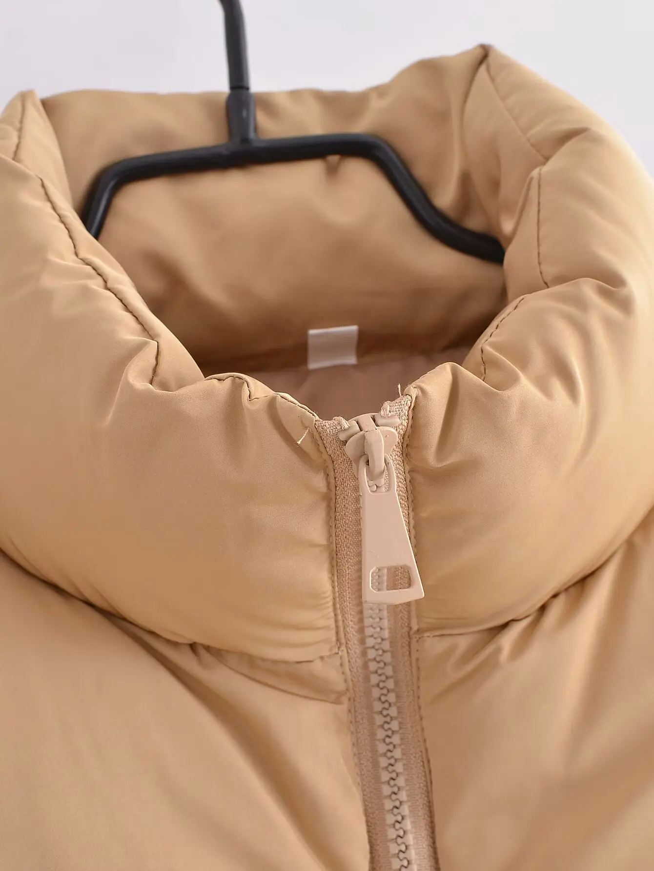 가을 겨울 여성 조끼 따뜻한 크롭 코트 스탠드 칼라 민소매 가벼운 조끼 재킷 패션 아우터웨어