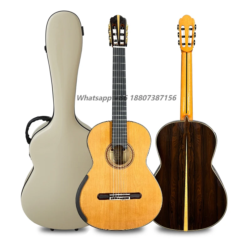 Aiersi Yulong Guo Nomex Double Top Ziricote Concert Guitar with Arched Back,Single Port on The Side