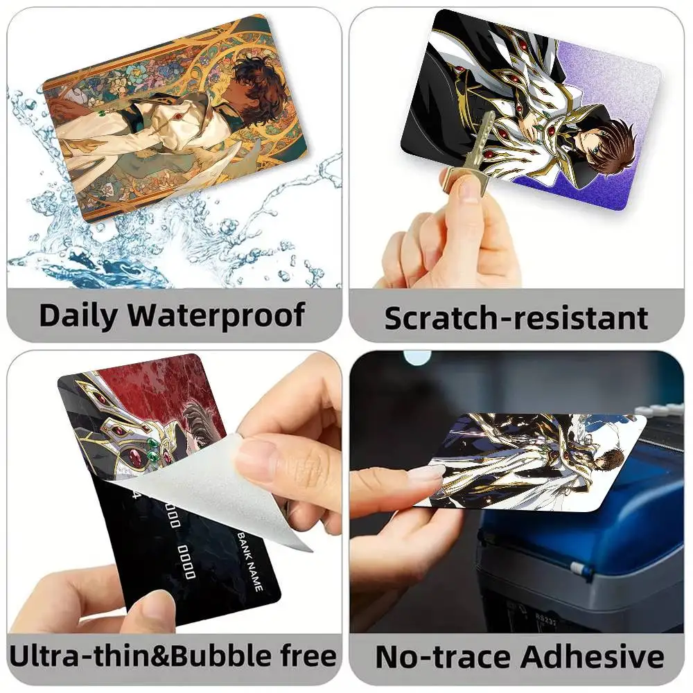C-Code Geass Suzaku Kururugi Credit Card HD Stickers Game Card Decal Small Chip Waterproof Sticker Gift