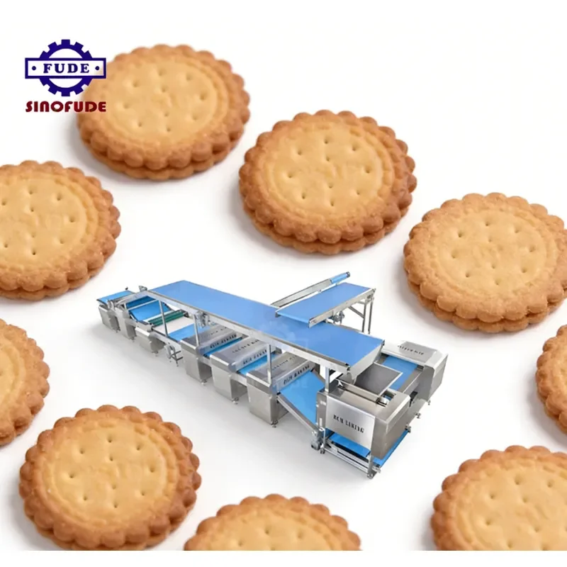 for SINOFUDE full set biscuit production line small biscuit making machine industrial cookie maker equipment