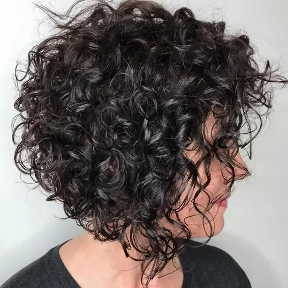 

Short Bouncy Curly Human Hair Pixie Cut Bob Wigs with Bangs Glueless for Women 10A Brazilian Virgin Hair Afro Kinky Curly Wig