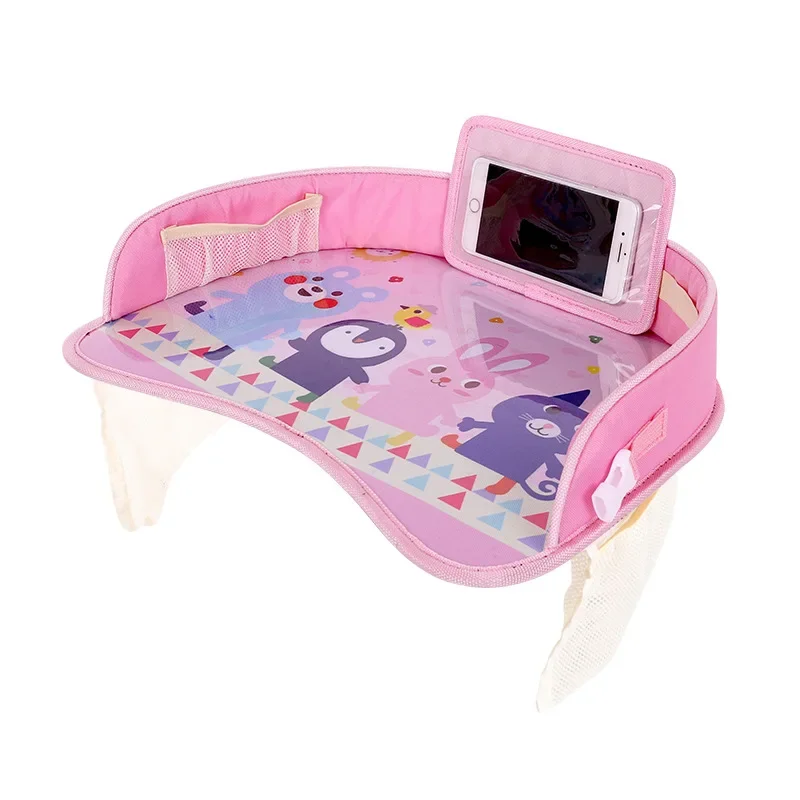 Kids Travel Tray Car Seat Activity and Play Tray Organizer for Children and Toddlers Lap Desk with Tablet Phone Holder Foldable