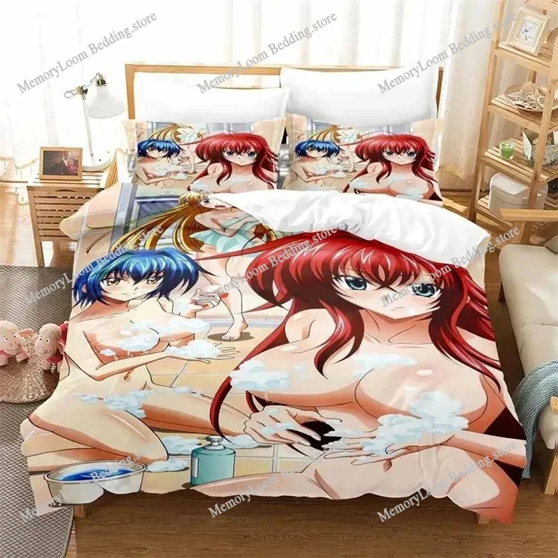 High School DXD Bedding Set Single Twin Full Queen King Size Bed Set Aldult Night Sleep Set Date A Live Nightlife Anime Cartoon