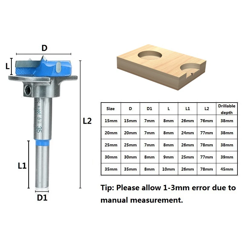 Forstner Drill Bit Set Adjustable Wood Drill Bit With Box 15 20 25 30 35mm Carbide Drill Bit Woodworking Engraving Tool Hole Saw