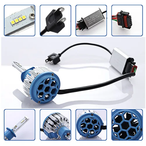 Imagen 2 del producto Faro LED Turbo T1 para coche, 72W, 16000Lm, H1, H3, H4, h7, led H11, 9005, HB3, 9006, HB4, 9007, H3, bombilla antiniebla, luces Led, haz alto y bajo h13