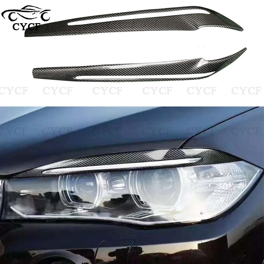 For BMW X5 F15 X6 F16 X5M F85 X6M F86 Carbon fiber lamp eyebrow front headlight eyebrow sticker decoration body kit