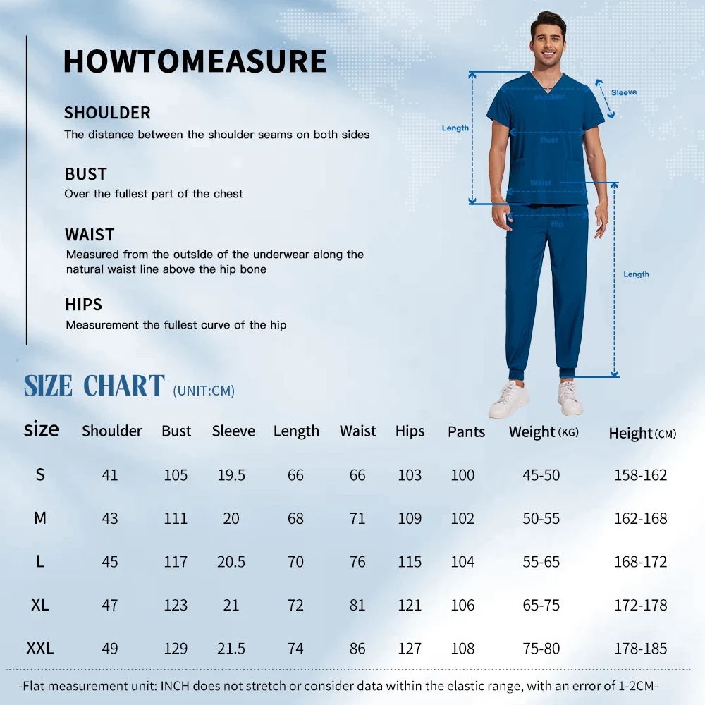 ชุดสครับทางการแพทย์ Niaahinn ผ้าสเตรช ระบายอากาศได้ดี ชุดจ็อกเกอร์สำหรับผู้ชาย ชุดยูนิฟอร์มพยาบาล ผ้าสแปนเด็กซ์ ชุดยูนิฟอร์มสครับสำหรับโรงพยาบาลสัตว์