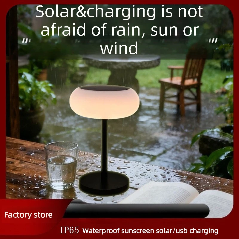 

IP65 Waterproof Indoor and Outdoor Solar Charging Desk Lamp Touch Ambient Lamps Remote Control Outdoor Waterproof Camping Lamps