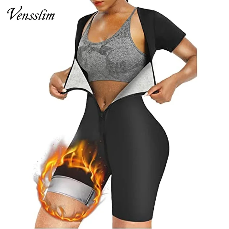 Vensslim Faja Moldeadora de Cuerpo Completo, Traje de Sauna para Sudoración, Chaleco de Entrenamiento para Pérdida de Peso para Mujer, Camiseta Reductora de Cintura Tallas Grandes, Ropa Moldeadora Adelgazante para Gimnasio
