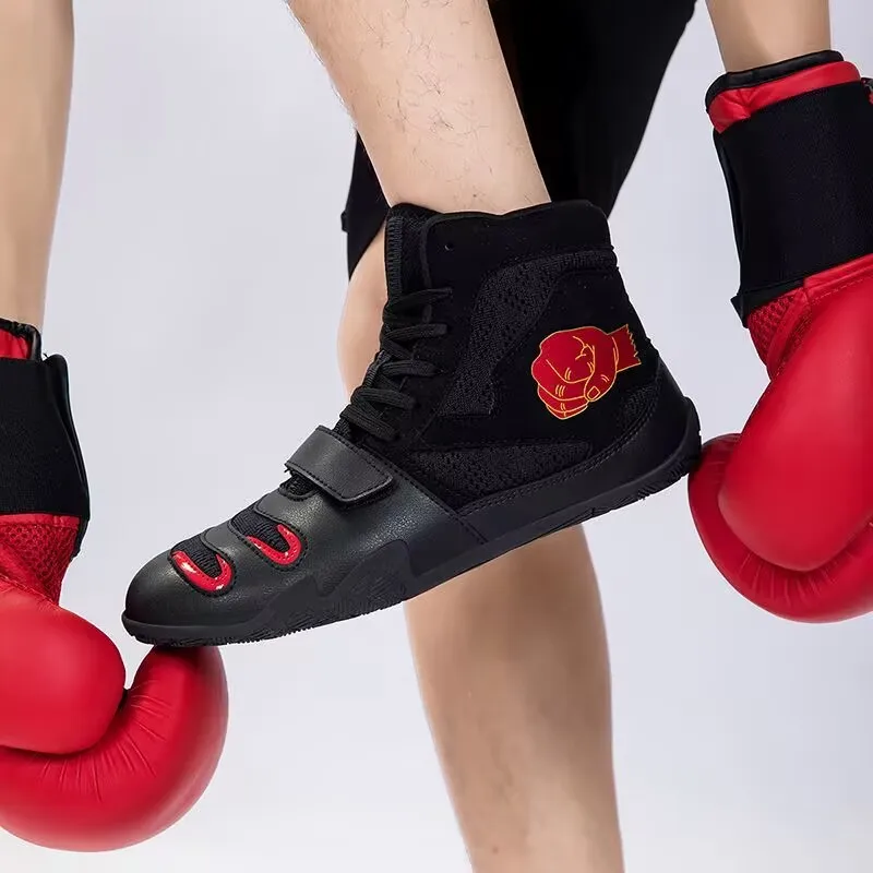 Professional Fighting Shoes Man Luxury Brand Gym Training Shoe Comfortable Boxing Shoes Anti-Slippery Wrestling Shoes For Men