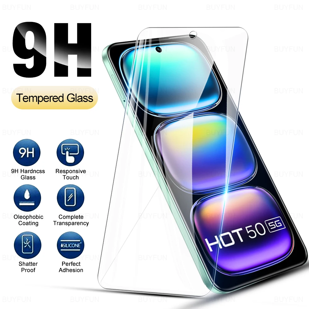 For Infinix Hot 50 5G 2024 Tempered Glass Protective Film 50i Infini Hot50 Pro 4G 50Pro Hot50pro 6.7inches HD Screen Protector