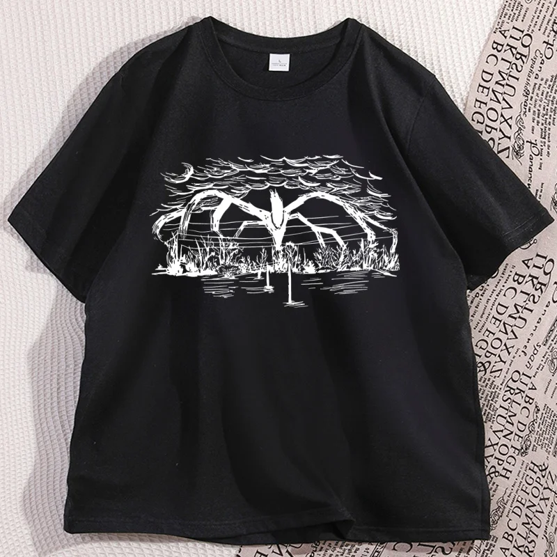 

Mind Flayer T-shirt Men Women Cotton Retro Horror TV Show T Shirt Casual Round Neck Short Sleeve Tshirt Loose Streetwear Tops