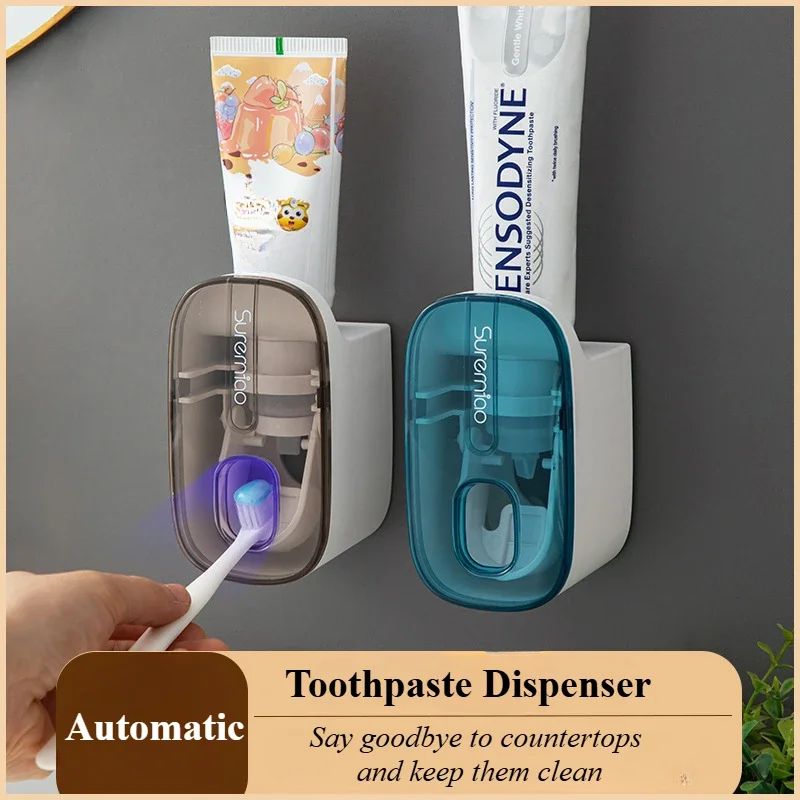 Non Punching And Squeezing Toothpaste Dispenser Fully Automatic Household Wall Mounted Toothpaste Dispenser Lazy God Tool Bat