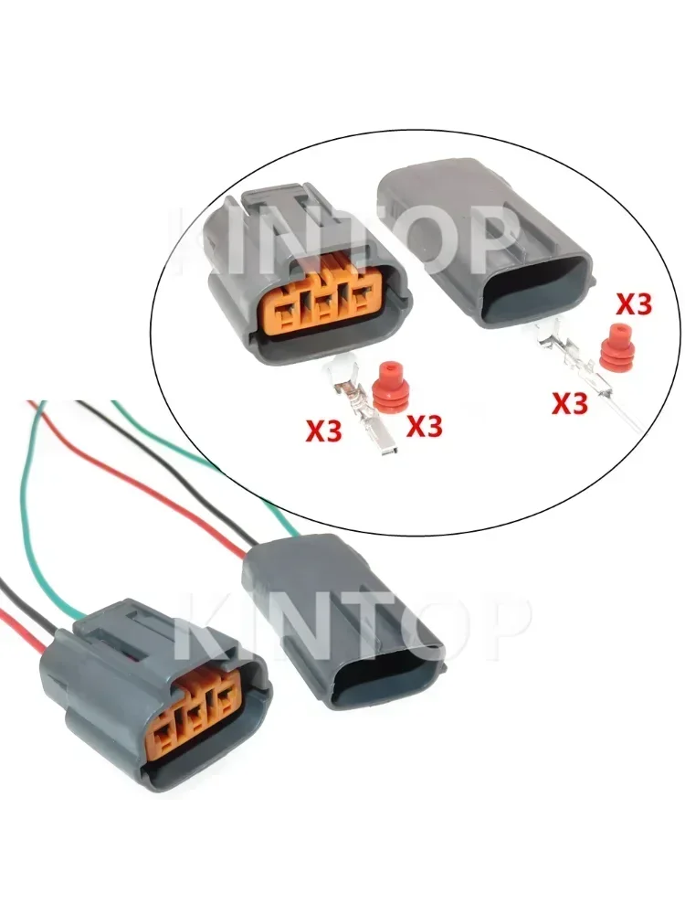 1 Set 3 Broches 6195-0012 Bobine D'allumage d'automobile Connecteur Étanche Avec Fils 6195-0009 Voiture de Câble Femelle Mâle Prise