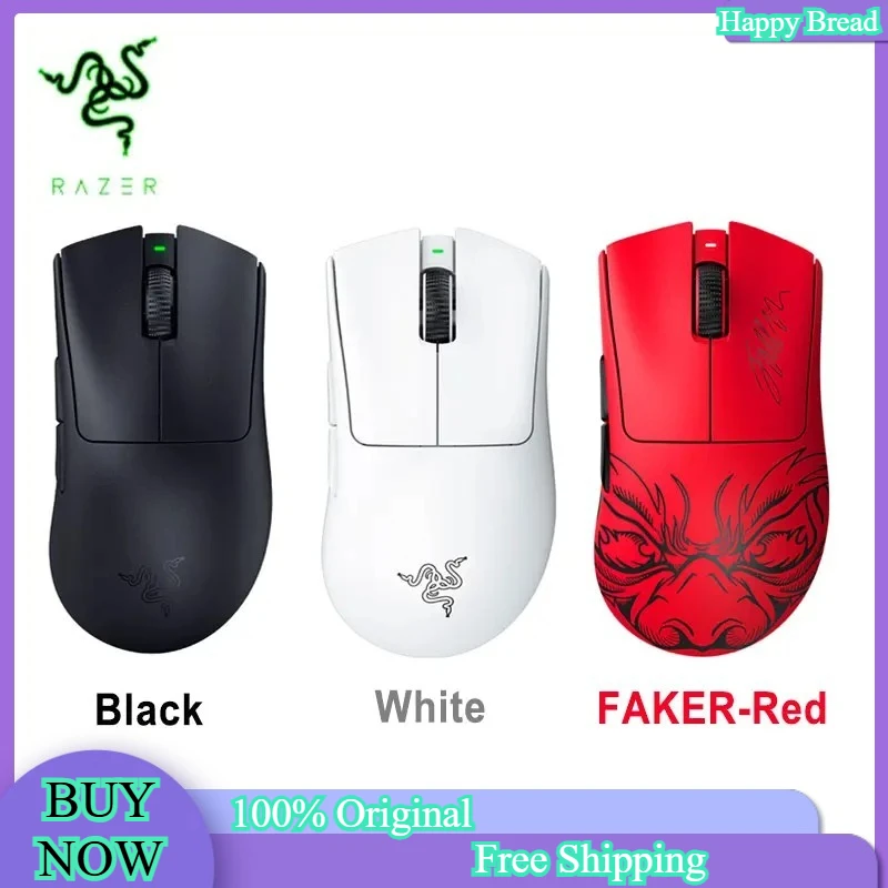 

100% Original Razer DeathAdder V3 Pro Wireless Gaming Mouse Gamer 63g Ultra Lightweight 30K DPI Optical Sensor For Pc Laptop