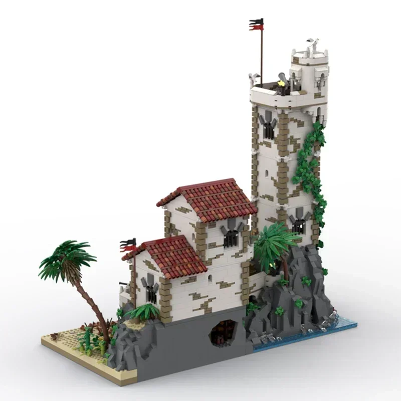 Naval Port Model Moc Building Bricks Old Guard House And Tower Technology Modular Blocks Gifts Christmas Toys DIY Sets Assembly