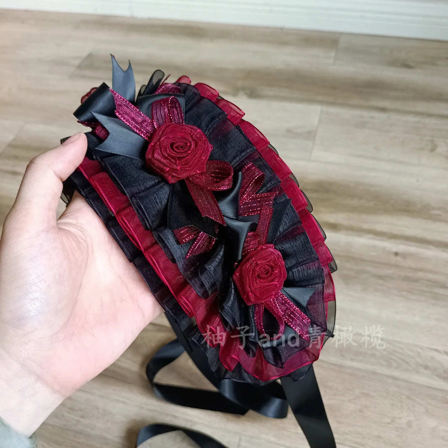 Black and Red Headband Rose Rose Hair Accessories Lolita Headgear Goth Dark Lolita Small Things Flower Wedding Accessories 3